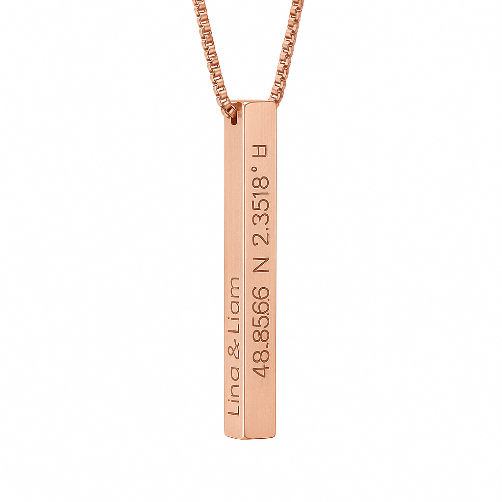 Collier Personnalisé Barre 3D