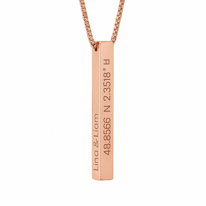 Collier Personnalisé Barre 3D