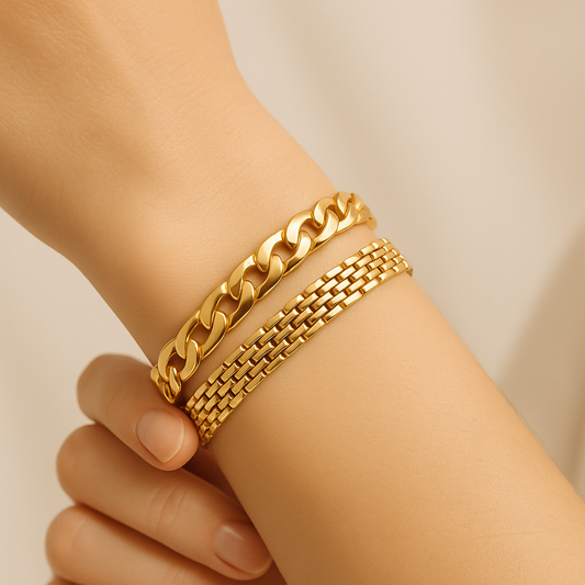 Bracelet Doré Épais