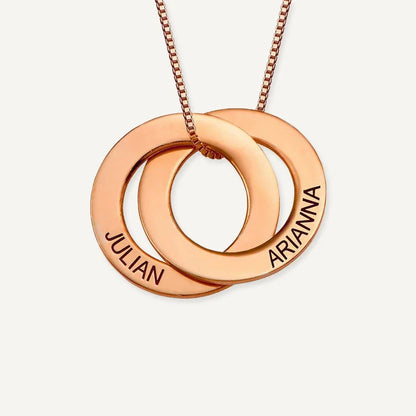 Collier Anneaux Russes Prénoms Personnalisés