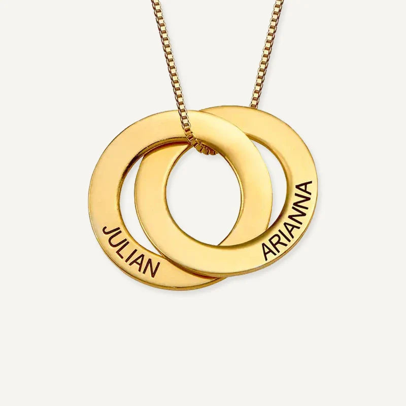 Collier Anneaux Russes Prénoms Personnalisés