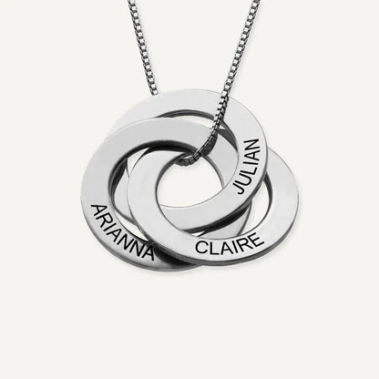 Collier Anneaux Russes Prénoms Personnalisés