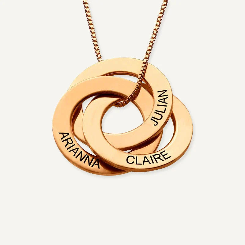 Collier Anneaux Russes Prénoms Personnalisés