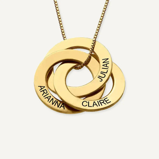 Collier Anneaux Russes Prénoms Personnalisés