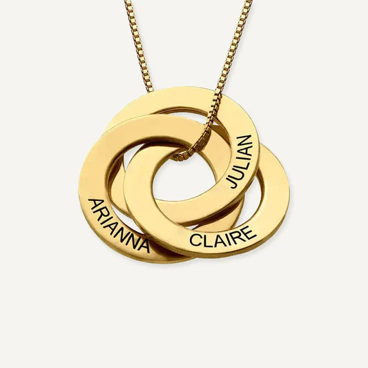 Collier Anneaux Russes Prénoms Personnalisés
