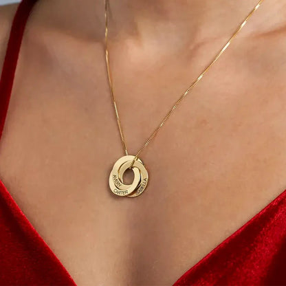 Collier Anneaux Russes Prénoms Personnalisés