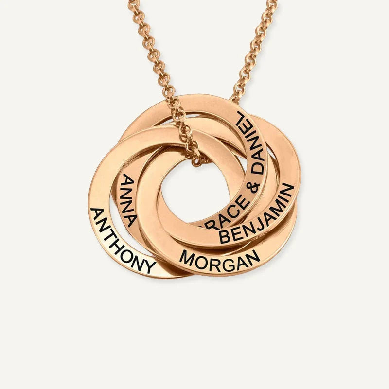 Collier Anneaux Russes Prénoms Personnalisés