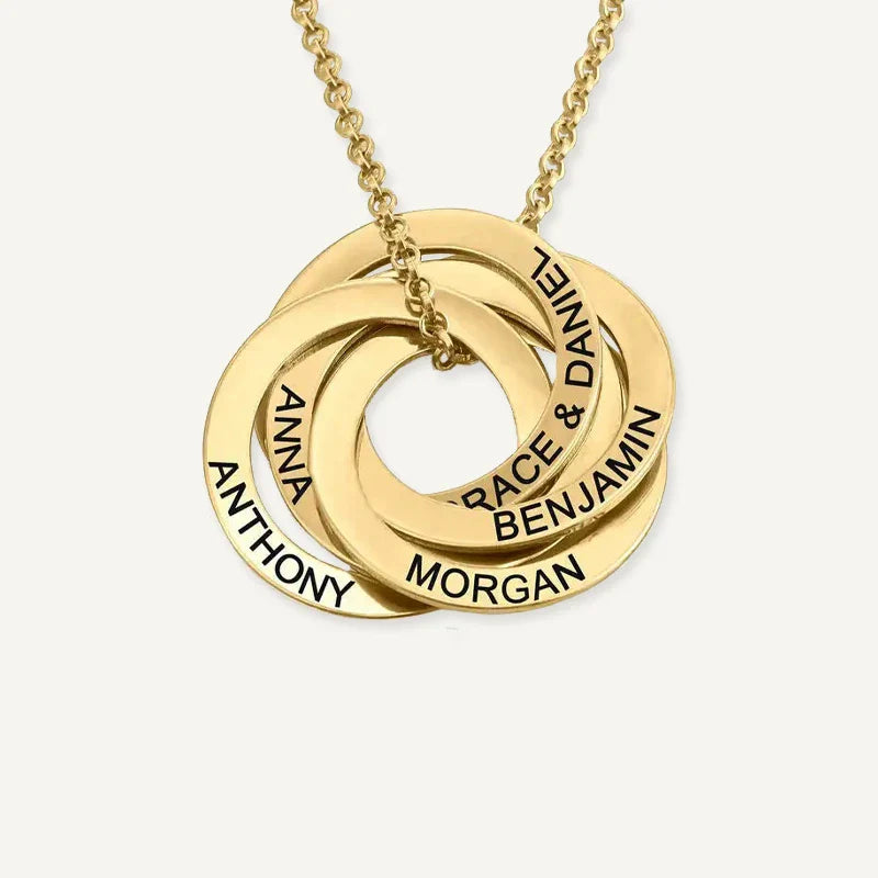 Collier Anneaux Russes Prénoms Personnalisés
