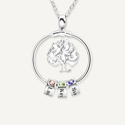 Collier Arbre de Vie Prénom avec Pierre de Naissance