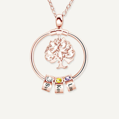 Collier Arbre de Vie Prénom avec Pierre de Naissance