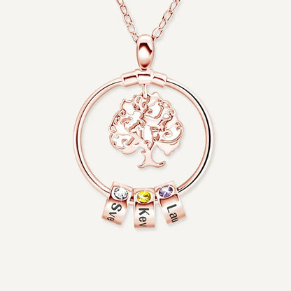Collier Arbre de Vie Prénom avec Pierre de Naissance