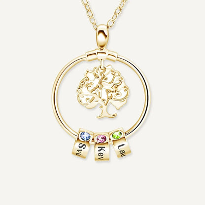 Collier Arbre de Vie Prénom avec Pierre de Naissance