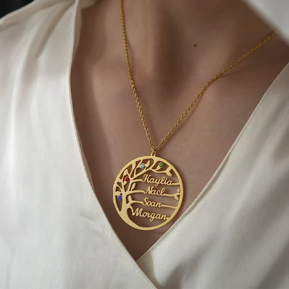 Collier Arbre de Vie avec Pierres de Naissance