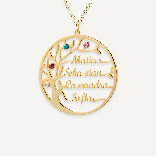 Collier Arbre de Vie avec Pierres de Naissance