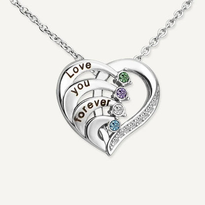 Collier Cœur Prénoms avec Pierres de Naissance