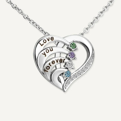 Collier Cœur Prénoms avec Pierres de Naissance