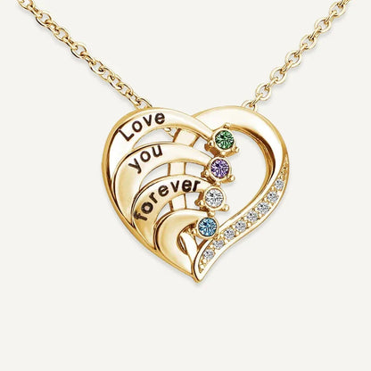 Collier Cœur Prénoms avec Pierres de Naissance
