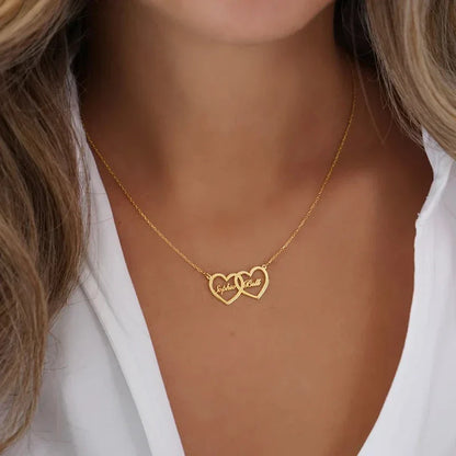 Collier Cœurs Entrelacés 2 Prénoms