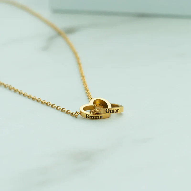 Collier Personnalisé Cœurs Entrelacés