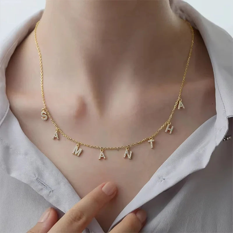 Collier Personnalisé Prénom Lettres Or