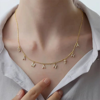 Collier Personnalisé Prénom Lettres Or