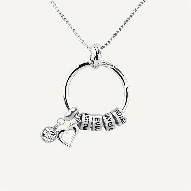 Collier Rond Prénom avec Pierre de Naissance