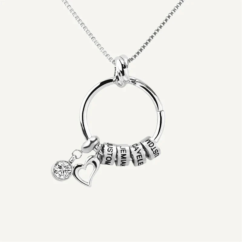 Collier Rond Prénom avec Pierre de Naissance