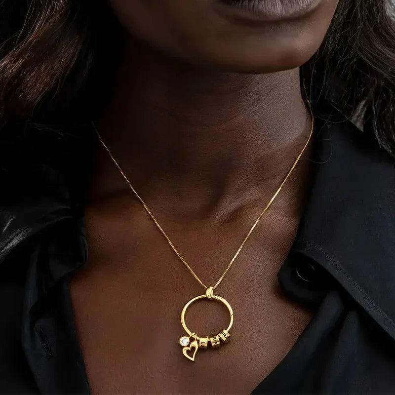 Collier Rond Prénom avec Pierre de Naissance