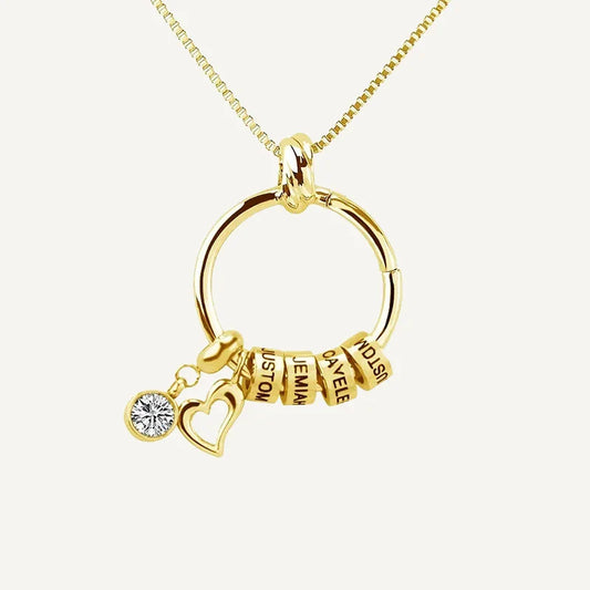 Collier Rond Prénom avec Pierre de Naissance