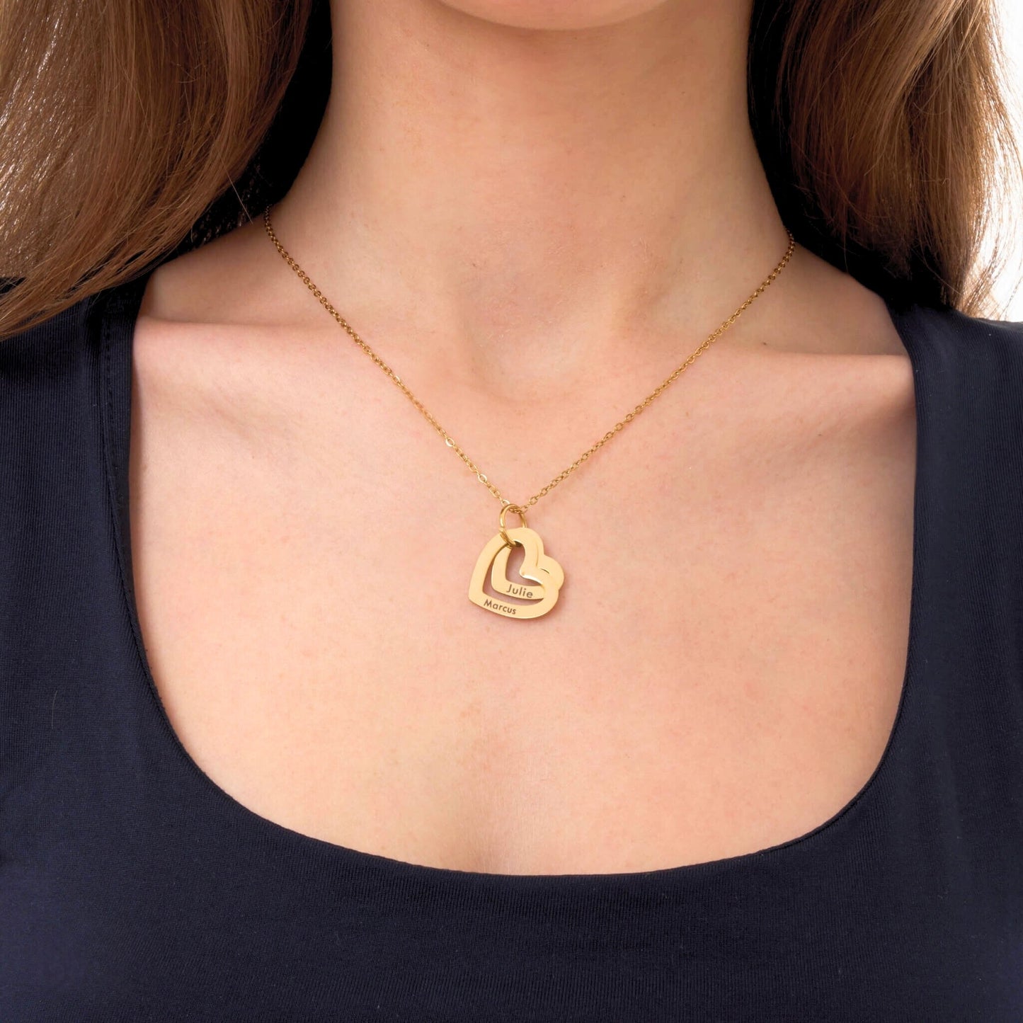 Collier Pendentif Cœurs Personnalisé