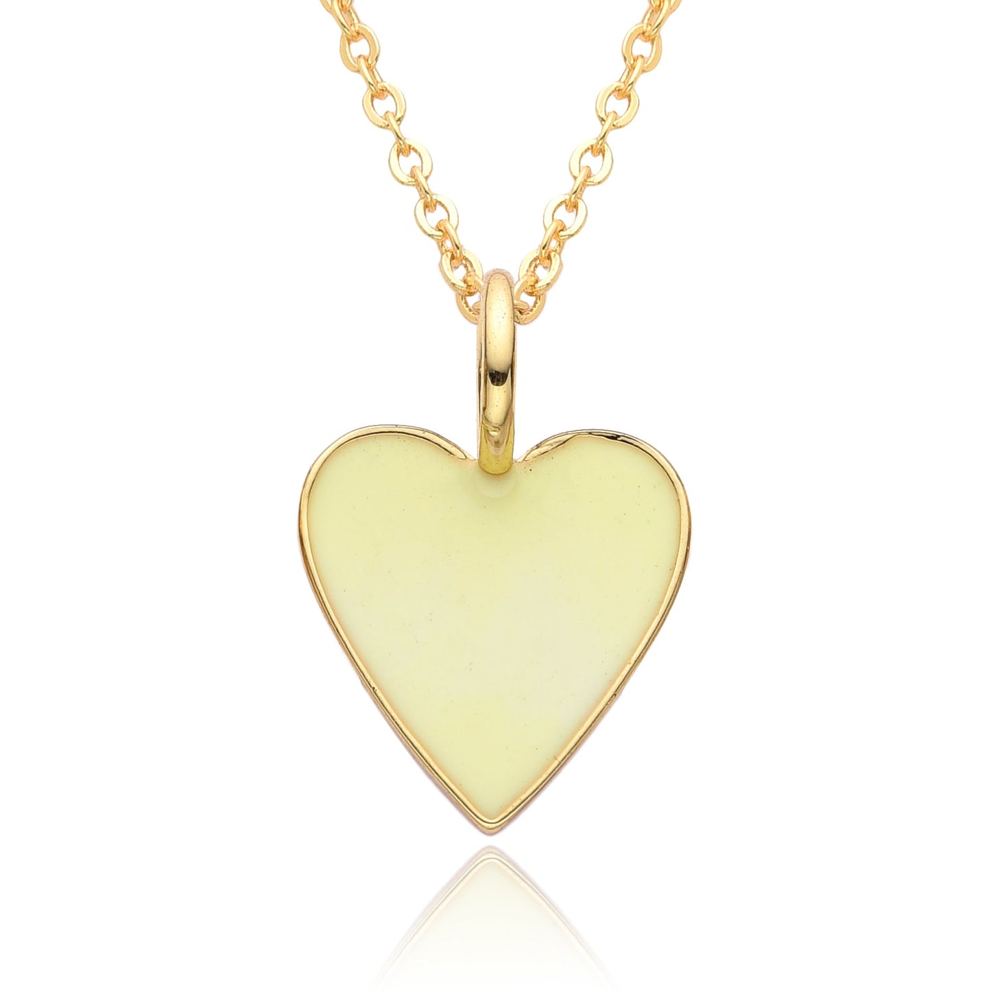 Collier Pendentif Cœur Émaillé Doré