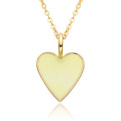 Collier Pendentif Cœur Émaillé Doré