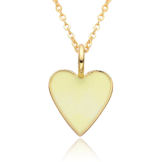 Collier Pendentif Cœur Émaillé Doré