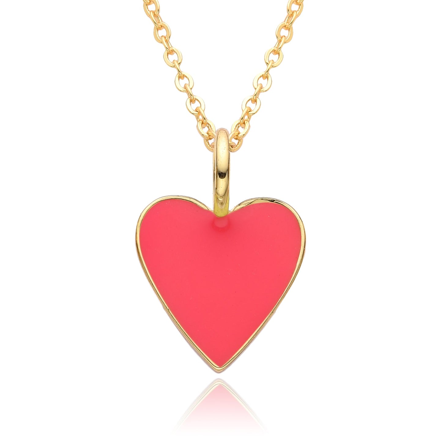 Collier Pendentif Cœur Émaillé Doré