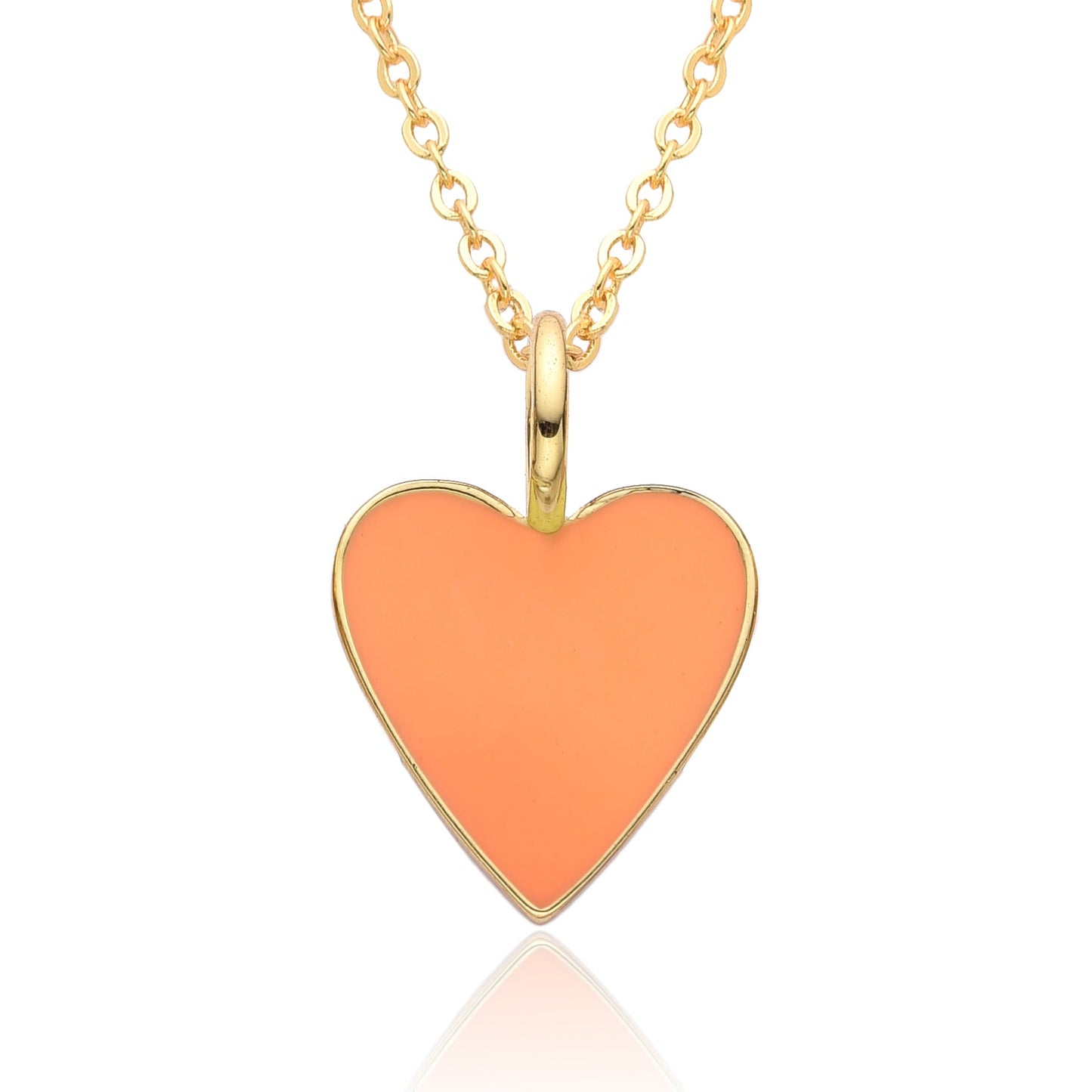 Collier Pendentif Cœur Émaillé Doré