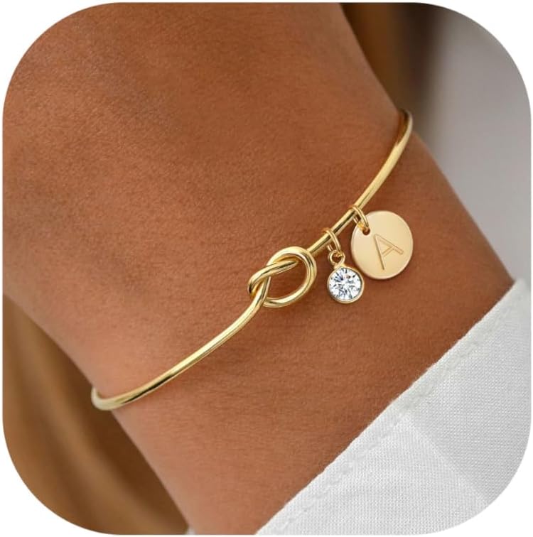 Bracelet Jonc Initiale & Pierre de Naissance