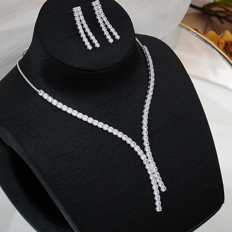 Ensemble Collier & Boucles d'Oreilles Zircon