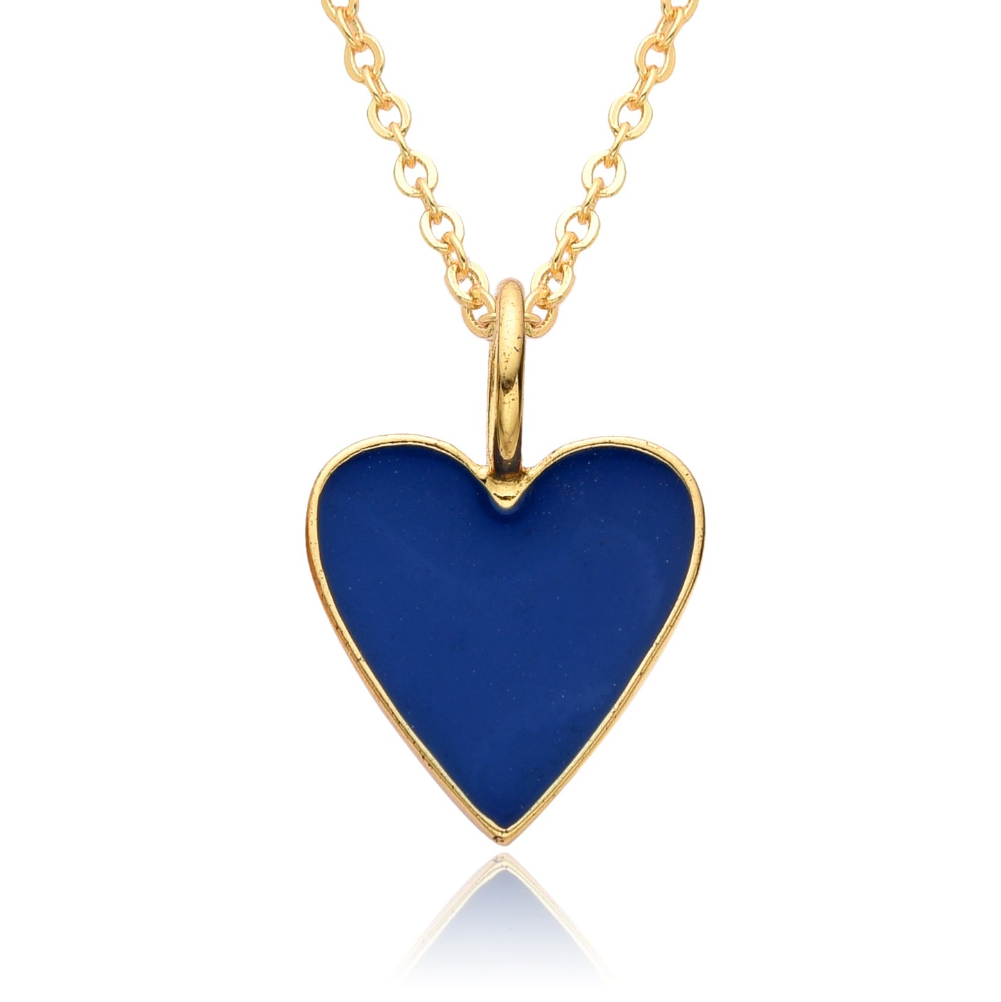 Collier Pendentif Cœur Émaillé Doré