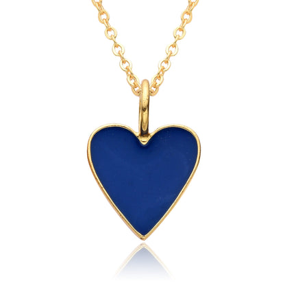 Collier Pendentif Cœur Émaillé Doré
