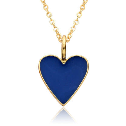 Collier Pendentif Cœur Émaillé Doré