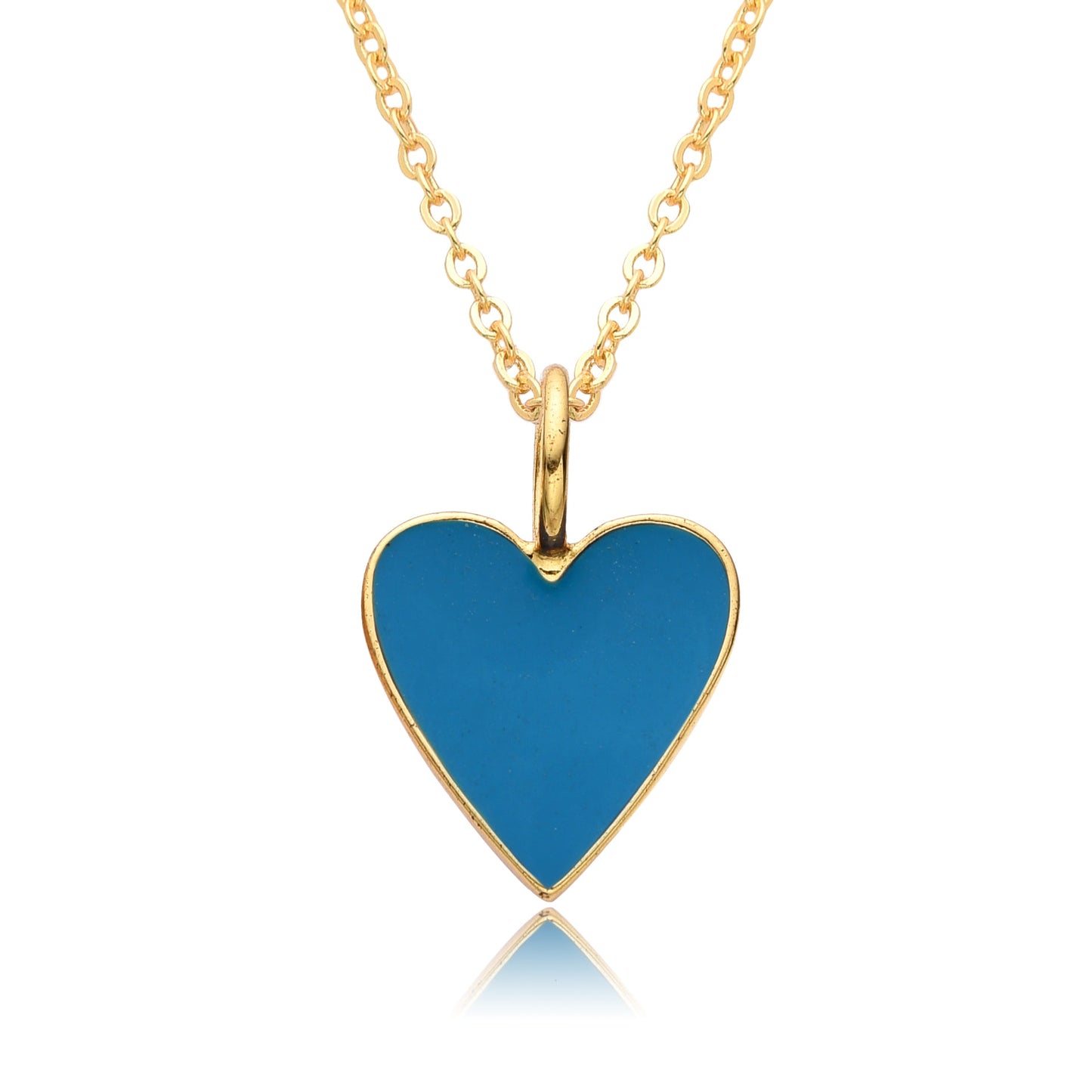 Collier Pendentif Cœur Émaillé Doré
