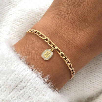 Bracelet Chaîne Initiale Dorée