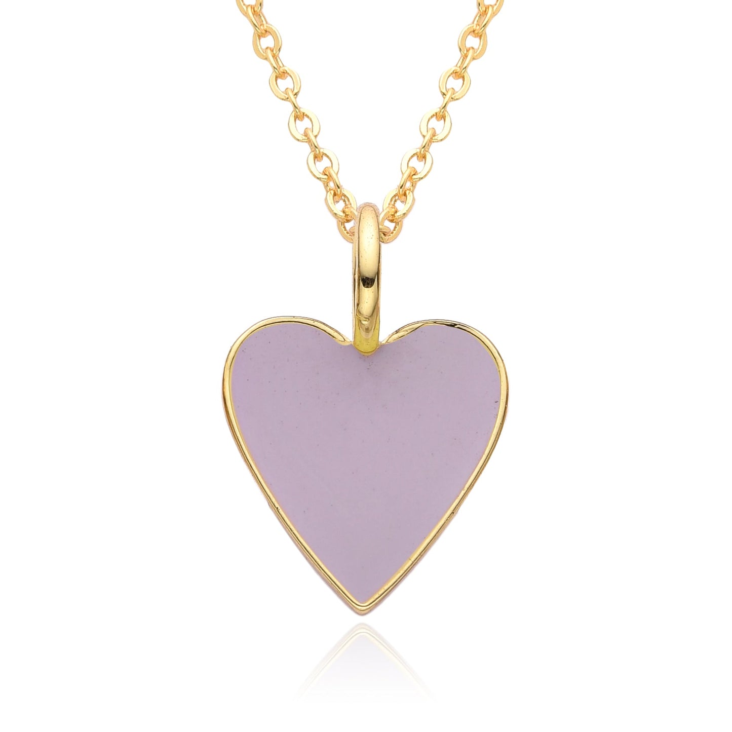 Collier Pendentif Cœur Émaillé Doré
