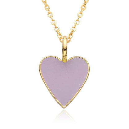 Collier Pendentif Cœur Émaillé Doré