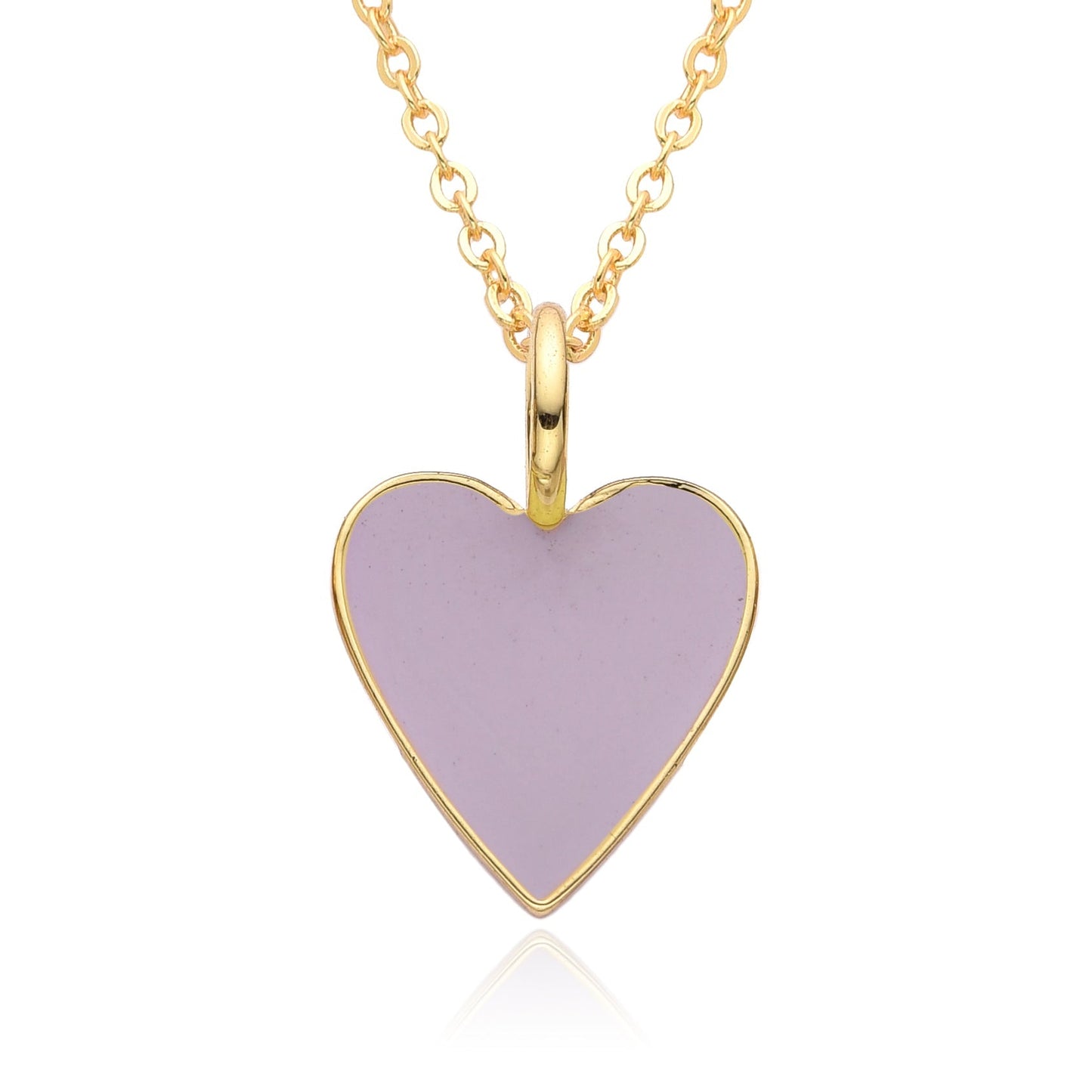 Collier Pendentif Cœur Émaillé Doré