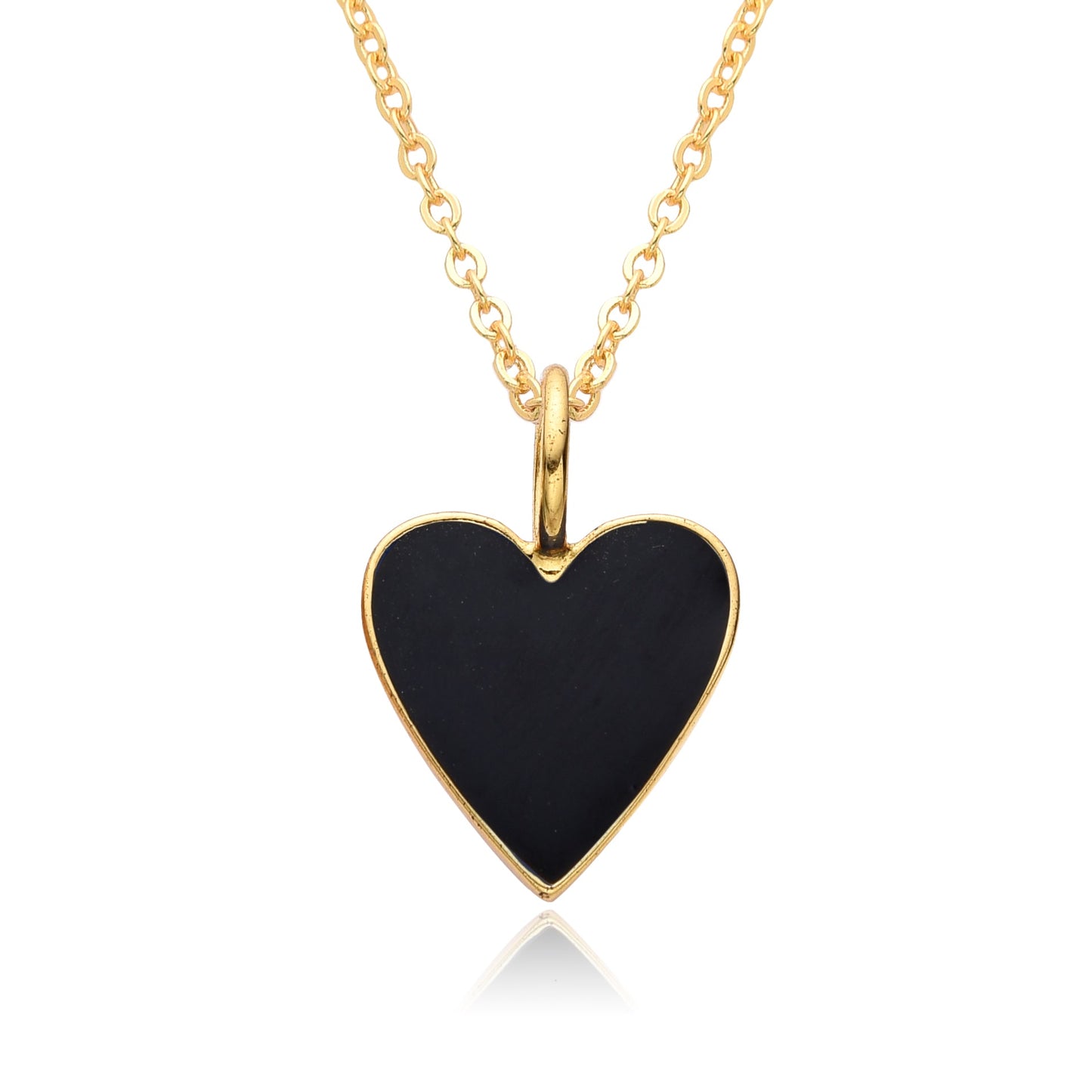 Collier Pendentif Cœur Émaillé Doré
