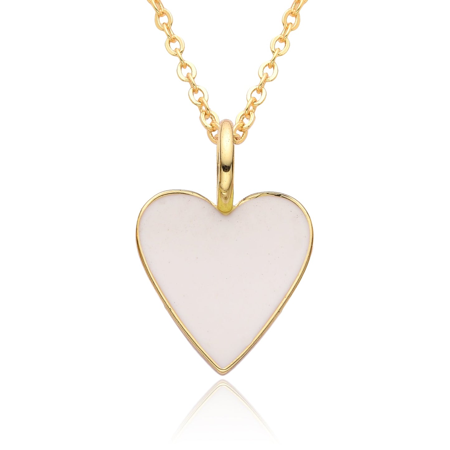 Collier Pendentif Cœur Émaillé Doré