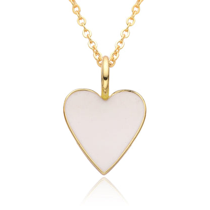 Collier Pendentif Cœur Émaillé Doré