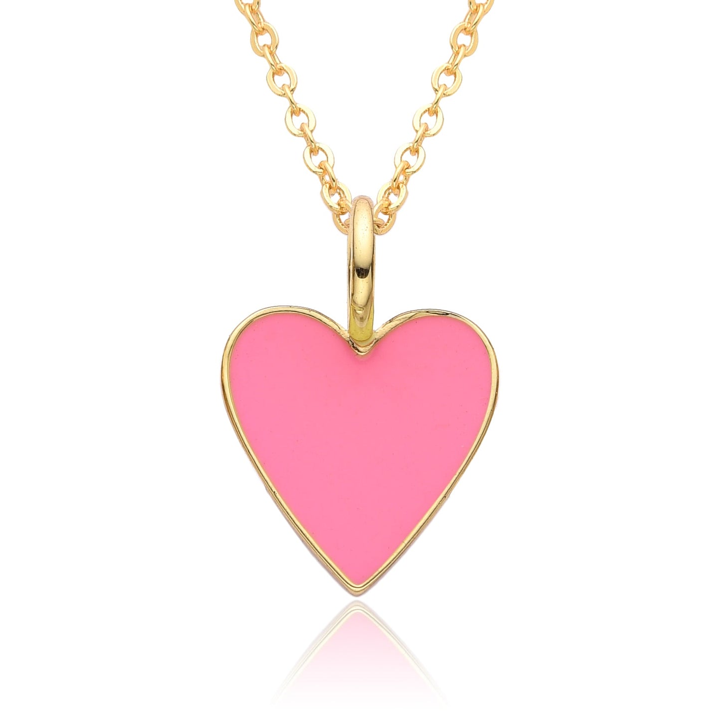 Collier Pendentif Cœur Émaillé Doré