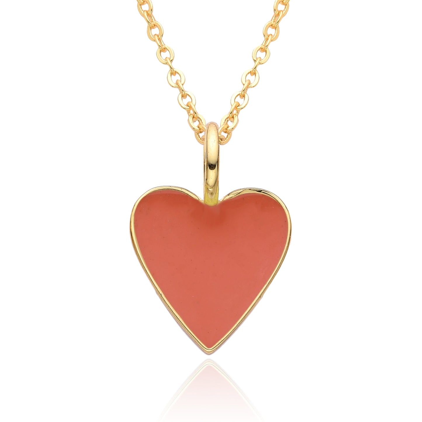 Collier Pendentif Cœur Émaillé Doré